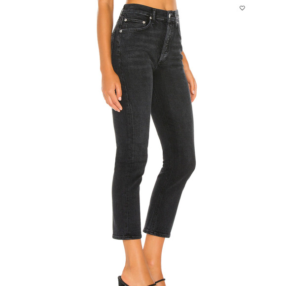 AGOLDE High Rise Riley Straight Leg Jeans Black 29 - Picture 12 of 12